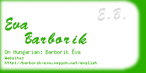 eva barborik business card